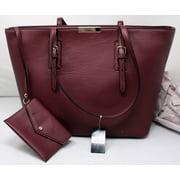 Hilary Radley Leather Jane Tote Bordeaux with 1 Removable Pouch