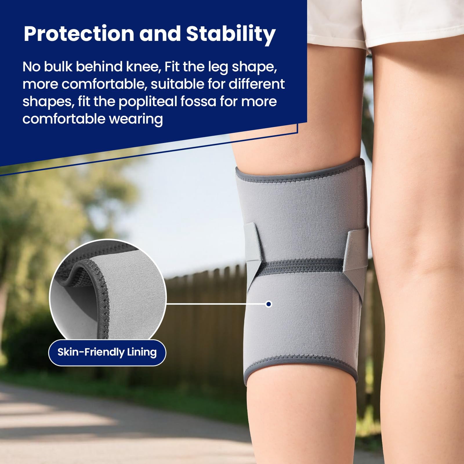 YSLHYKnee Brace for Knee Pain, Meniscus Tear, Adjustable Knee Support with Side Spring Stabilizers for ACL, MCL, Arthritis, Patella Stability, Knee Pain Relief, Injury Recovery, Women and Men, Medium