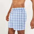 thumbnail image 5 of UTSJKR Men's Classic Plaid Swim Trunks Plus Size Quick Dry Board Shorts Swimsuit Swimwear Casual Beach Shorts No Mesh Liner Blue 12, 5 of 6