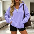 thumbnail image 2 of Womens Quarter Zip Pullover Casaul Oversized Sweatshirts Fall Fashion Y2k Hoodies with Pocket, 2 of 5