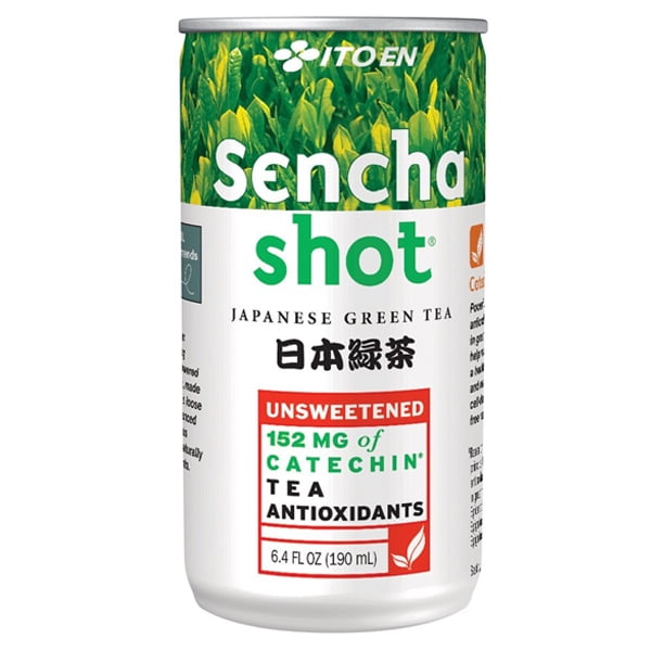 Ito En Sencha Shot Unsweetened Japanese Green Tea 6.4 oz Cans Pack of