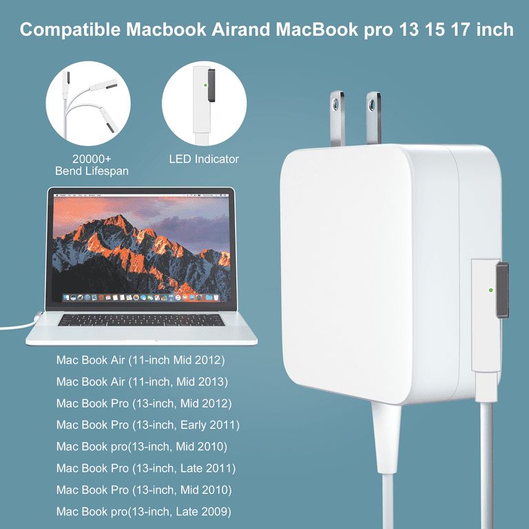 Ursulan 60W Mac Book Pro Charger, Compatible with A1278, 13 inch Portable  Laptop Power Adapter - Walmart.com