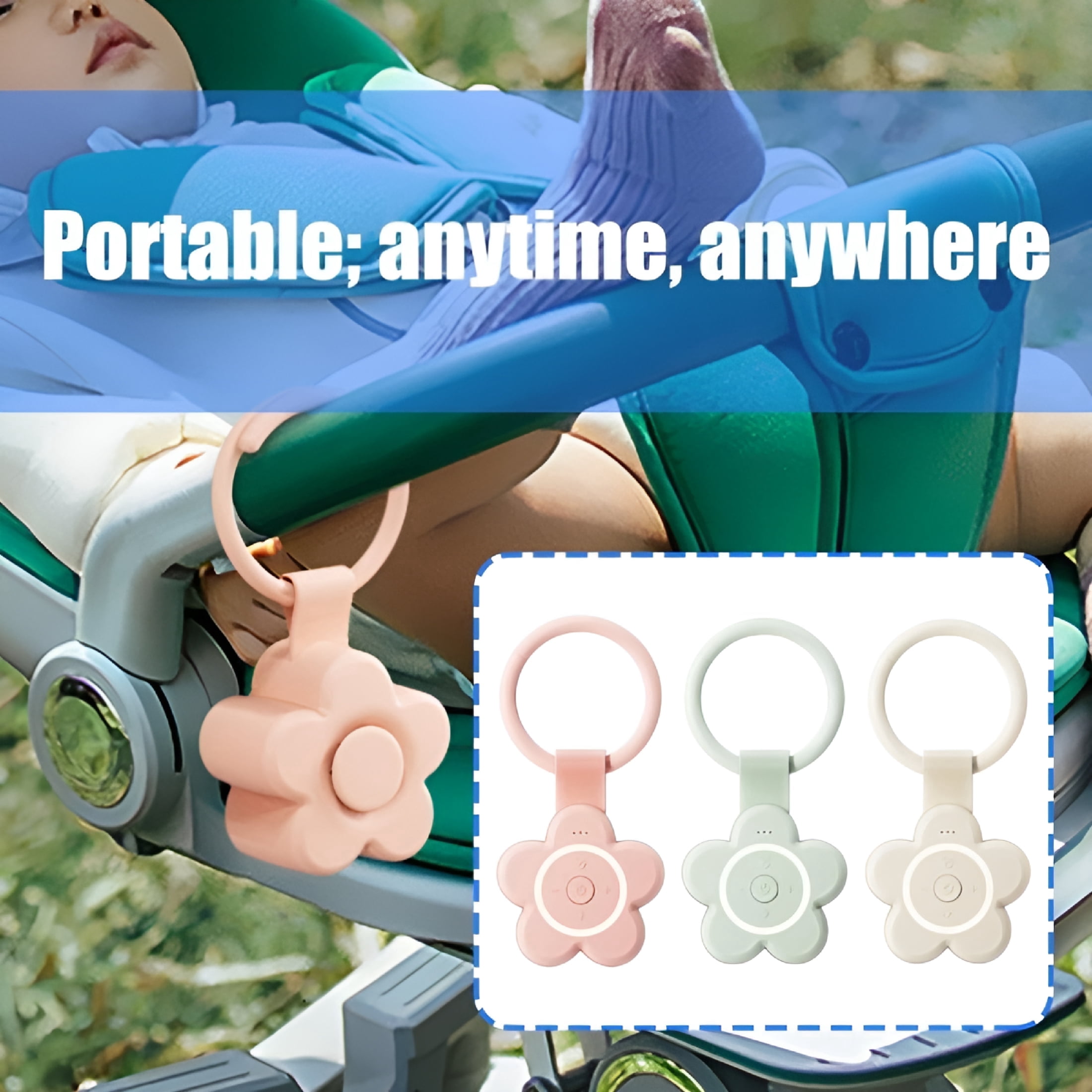 XIRQI 2026 New Portable Baby Sound Device White Noise Timers Sleep Aid Travel Soothers Stroller Clip Baby Sound Machine for Sleeping