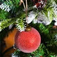thumbnail image 3 of Zawou 6PCS Velvet Red Frosted Christmas Balls, 8cm Shatterproof Hanging Ornaments for Tree, Indoor/Outdoor Holiday Decor, 3 of 7