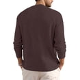 thumbnail image 4 of Men’s Waffle Long Sleeve Shirt Casual Button Down Thermal Henley Shirts Lightweight Plain Fall Tshirts Pullover Deep Red M, 4 of 9