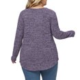 thumbnail image 2 of NISVIYA Womens Plus Size Tops Casual Henley V Neck Shirts Trendy Long Sleeve Pullover Basic 2025 Ribbed Knit Sweaters, 2 of 3