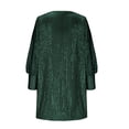 thumbnail image 4 of Lovskoo Women's Off Shoulder Sequin Dresses Long Sleeve Loose Casual Cocktail Party Dress Sparkly Glitter Short Mini Dress Green S, 4 of 7