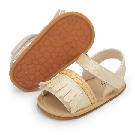 

HsdsBebe Baby Girls Sandals Infant Tassels Summer Shoes for Newborn 0-18M