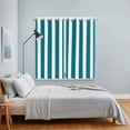 thumbnail image 4 of Teal Striped Kitchen Curtains 84 Inch Length, Simple Art Vertical Stripe Farmhouse Grommet Top Bedroom Living Room Curtains, Light Filtering Cafe Curtain Drapes 2 Panels Set 104''x84'', 4 of 9