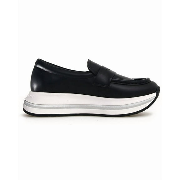 VOILE BLANCHE Merry Leather Loafer, 39, Black