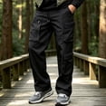 thumbnail image 2 of Cmfcve Water Repellent Cargo Pants for Men Drawstring Waist Casual Pants Straight Leg Hiking Pants, 2 of 7