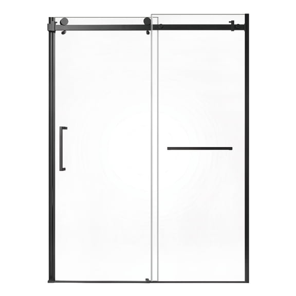 Kingston Brass Prato 60" x 76" Left Handed Frameless Sliding Shower Door, Matte Black Finish