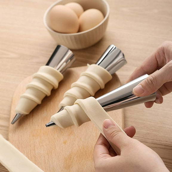 AURARMLET 12-Piece Stainless Steel Pastry Molds for Baking Tubular Shapes, Ideal for Home Bakers