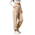 thumbnail image 5 of PADFRYBK High Waist Sweatpants For Womens Cuff Leg Pants With Side Pockets Soft Workout Track Pants Casual Drawstring Elastic Joggers, 5 of 6