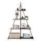 thumbnail image 1 of 4 - tier ladder estante, moderno industrial, sailboat - shaped structure, abiertos almacenamiento estantes - negra y rustic brown, para sala de estar, dormitorio, oficina en casa, 1 of 8