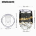 thumbnail image 2 of GZHJMY 1 Pcs Egg Cup, Black Gold Marble Abstract Style 304 Stainless Steel Vacuum Insulated Cup, U-Shaped Red Wine Cup Eggshell Cup, 2 of 6