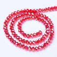 thumbnail image 2 of Electroplate Glass Beads Strands AB color Plated Faceted Rondelle Red 6x5mm Hole: 1mm 85-88pcs/strand 16.1-16.5 inch(41-42cm), 2 of 2