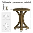 thumbnail image 4 of Demi Bonn 24" Retro Bistro Round Dining Table for 2 - Solid Fir Legs, Heat-Resistant Surface, for Living Room/Kitchen, Vintage Brown, 4 of 5