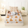 thumbnail image 4 of Erosebridal Capybara Kids Twin Sheet Sets, Cartoon Orange Fruit Bedding, 3-Piece, 4 of 5