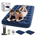 thumbnail image 1 of Colchón Inflable Matrimonial Con Inflador 134x184x23 Cm Pvc Azul Y 2 Almohadas, 1 of 4