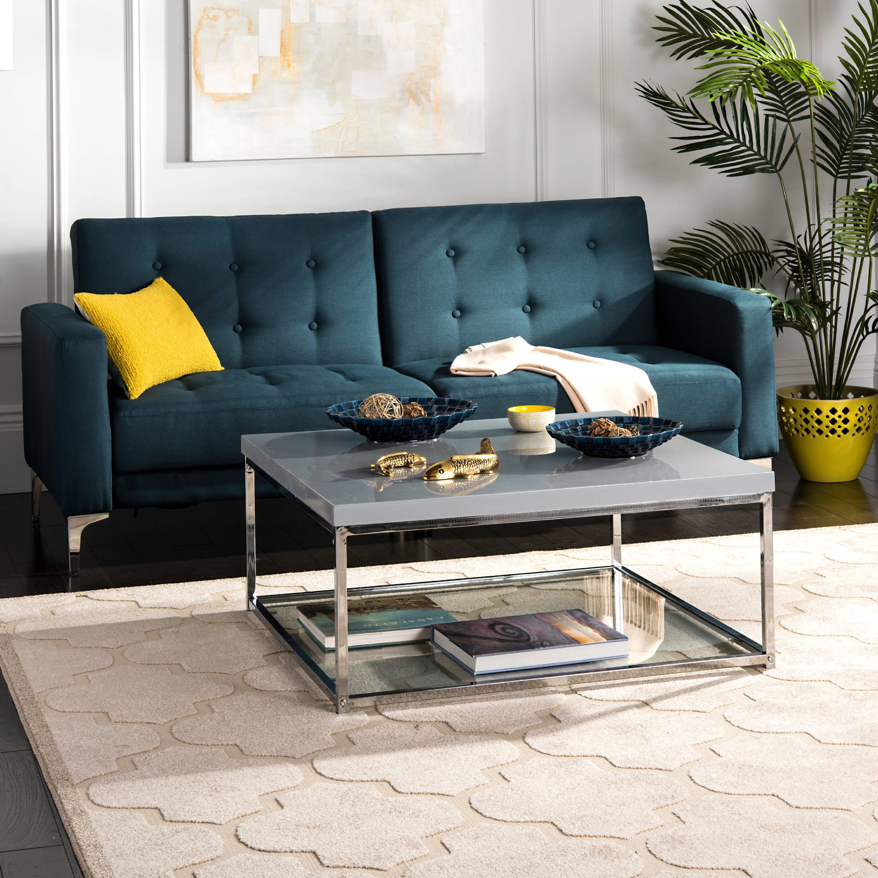 Safavieh Malone Modern Glam Chrome High Gloss Coffee Table