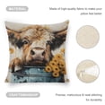 thumbnail image 4 of Cow flowers Linen toss pillowcase Decoration pillowcase Gift preferred 18x18" Cushion cover 1 set Sofa pillowcase Sofa bedroom living room car, 4 of 8