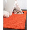 thumbnail image 1 of Unique Loom 3126269 7 x 10 ft. Solid Shag Rectangular Rug, Tiger Orange, 1 of 2