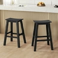 thumbnail image 4 of Gymax 29'' Patio Bar Stool Set of 4 w/ Curved Seat & Footrests for Backyard Outdoor Black, 4 of 8