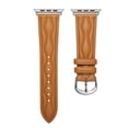 thumbnail image 2 of Wave Grain Compatible with Apple Watch Band 49mm 45mm 44mm 42mm, Genuine Leather Band Replacement Strap Compatible with iWatch Ultra 2/1 Series 9/8/7/6/5/4/3/2/1/SE2/SE,Khaki, 2 of 7
