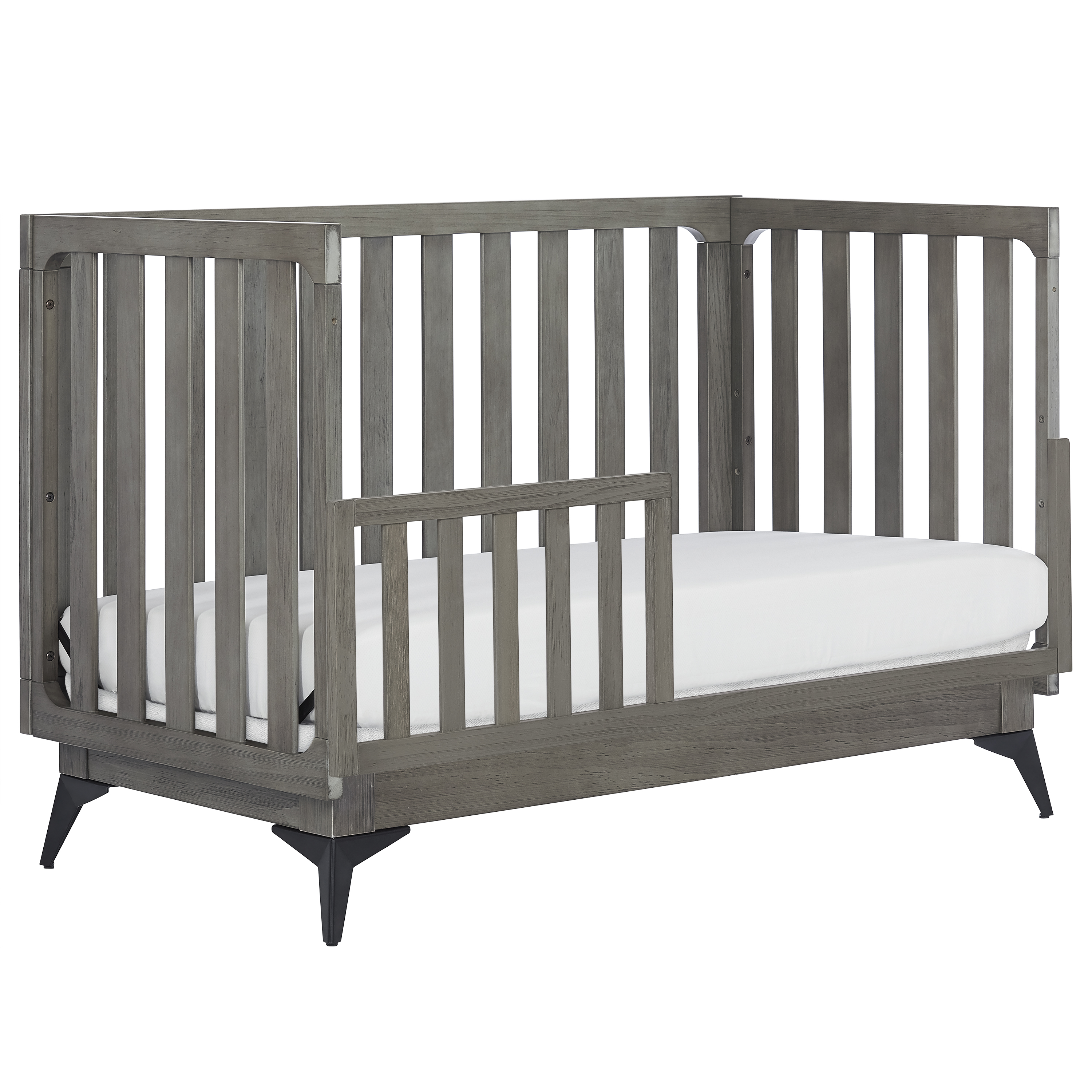 Slumber Baby 4 In 1 Convertible Crib Toddler Rail, Easily Converts to Toddler Bed, In Weathered Grey