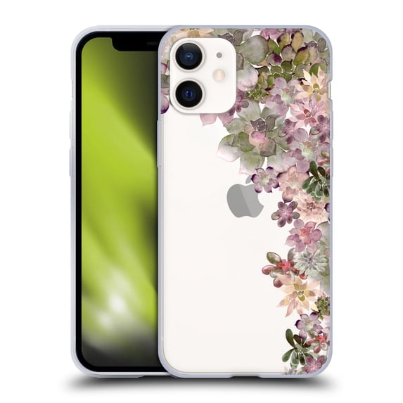 Head Case Designs Officially Licensed Monika Strigel My Garden Succulent Rose Soft Gel Case Compatible with Apple iPhone 12 Mini