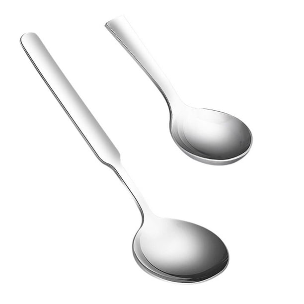 2 unids cucharas de acero inoxidable cucharas de postre cucharas pastel cucharas de vajilla para el hogar