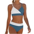 thumbnail image 2 of Frnrwgo Girls Two Piece Swimwear Color Block Criss Cross Bathing Suit Bikini Swimsuit Size 5-16 Years, 2 of 5