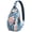 Hawaiian, variant on Rustic Paisley Design Sling Backpack, Vintage Bohemian Crossbody Shoulder Bag with Colorful Floral Pattern, Lightweight Travel Hiking Daypack