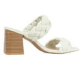 thumbnail image 4 of Soda Women's Braided Open Toe Double Strap Block Heels, White/Stacked,  6 M US, 4 of 5