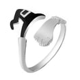 thumbnail image 3 of Cute Halloween Ghost Witch Broom Finger Ring Open Rings Party Cosplay Jewelry, 3 of 5