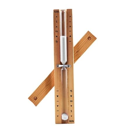 

Wooden Sauna Hourglass Wall Mounted Rotating 15mins Sandglass Clock Timer