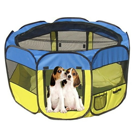 UPC: 0858342061148 | Pet Life ® All-Terrain Lightweight Easy Folding Wire-Framed Collapsible Travel Pet Dog Playpen crate