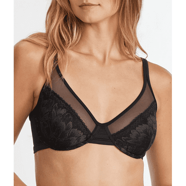Bali BLACK One Smooth U Lace Minimizer Underwire Bra, US 36DDD, UK 36E NWOT