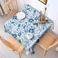 thumbnail image 2 of Pioneer Flower Floral Print Pattern Square Tablecloth,Waterproof Square Table Cover,Wipeable Spillproof Washable Table Cover for Home Kitchen Party Decor 42"X42"(107x107cm), 2 of 6