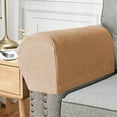 thumbnail image 5 of Sofa Armrest Cover 2 Pack | Elastic Plaid Pattern Solid Color | Thickened Non-Slip Protective Sleeve | Polyester | All Season Durability | 45.7x20.3x16.5cm | Navy Khaki Dark Gray Light Blue, 5 of 6