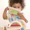 Guidecraft Guidecraft Sensory Rainbow Blocks - 18 pc. Set: 6 Shimmering Water, 6 Sand and 6 Crystal Bead Blocks, Construction Building Toy Set for Kids - Stacking Blocks