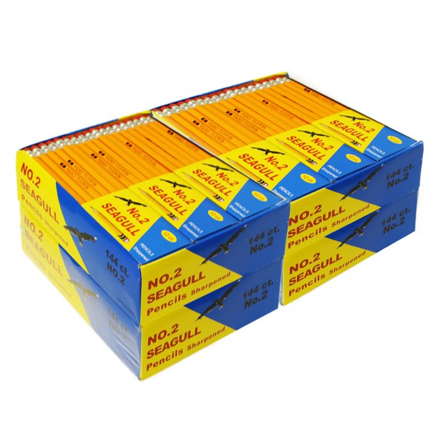 Pencils Seagull, 576 unidades, paquete a granel, preafilados con gomas de borrar