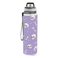 thumbnail image 4 of 32oz Transparent Sports Water Bottle with Straw for Kids Adults Outdoor School Gym Fitness Cute Skulls and Bones, 4 of 7