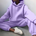 thumbnail image 7 of Womens Sweatsuits 2 Piece Set Fashion Clothing Winter Oversized Long Sleeve Hoodie Sweatpants Fall Tracksuits Purple M, 7 of 7