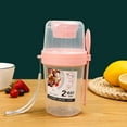 thumbnail image 3 of JeashCHAT Salad Shaker Cup Portable Cereal Oatmeal Cup Salad Container Fruit and Vegetable Salad Cups with Fork and Salad Dressing Holder for Breakfast (Pink), 3 of 5