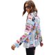 thumbnail image 2 of chamarra de manga larga con cuello de solapa y estampado artístico para mujer Multi color CH Multi color CH Xishao ropa, 2 of 2