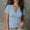 A1/Light Blue, variant on Ltpwer Women Y2K Cross Wrap Crop Top Short Sleeve Solid Color Shirt Low Cut Slim Fit Deep V Neck Cap Shoulder Stretchy Basic Tee Workout Going Out Tops Summer Fall Fashion 2026 Light Blue M
