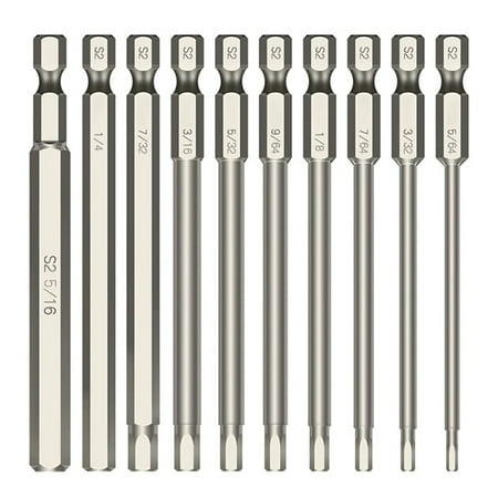 

7x Drill Bit Set Hex Head Wrench Screwdriver Socket 1/4 Shank Metric 75mm