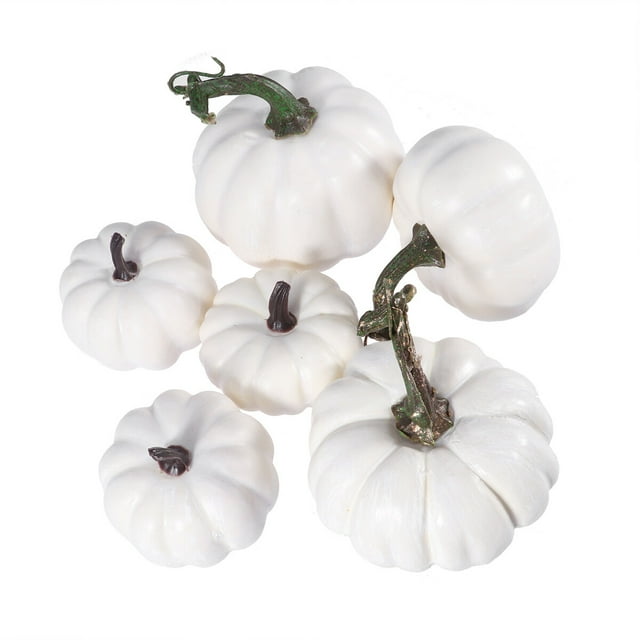 6 piezas de calabazas artificiales Mini calabaza realista para manualidades de bricolaje Halloween otoño cosecha decoración de fiesta de acción de gracias